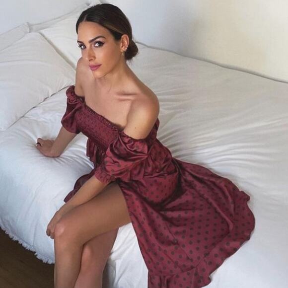 Zara Satin Glam Smocked Polka Dot Puff Sleeve Blouse -‎ S EUC - Picture 3 of 16